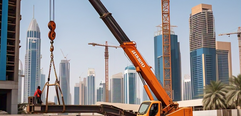 4 ton pickup crane rental Dubai